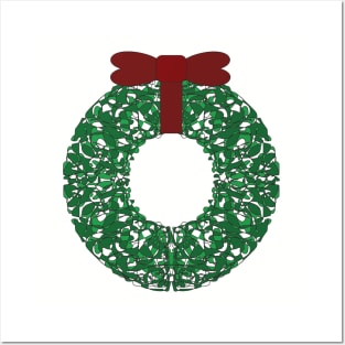 Happy holidays Christmas wreath Posters and Art